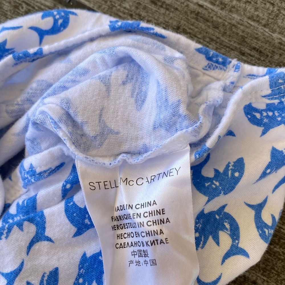 Baby Unisex Short Sleeve Shark Print Onesie Pocket - Picture 4 of 4